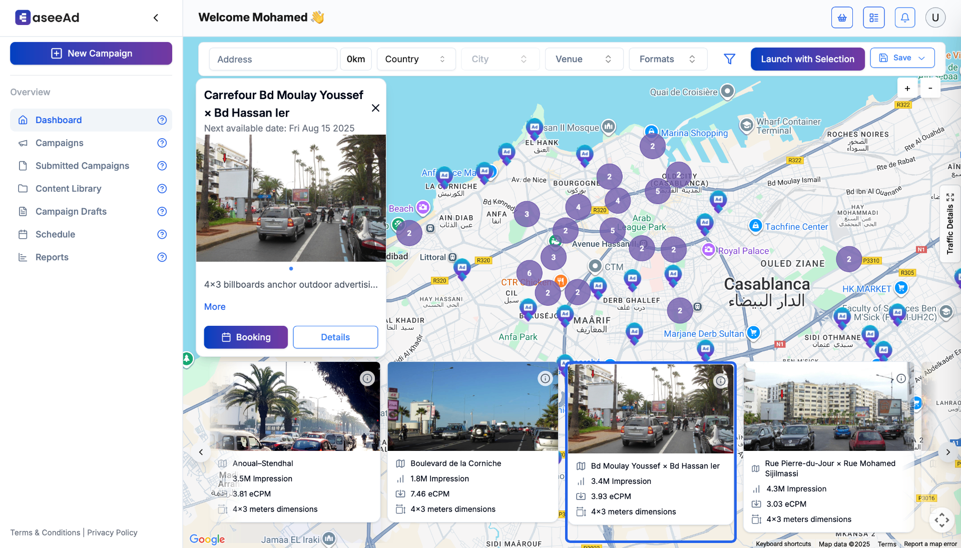 EaseeAd Dashboard Interface